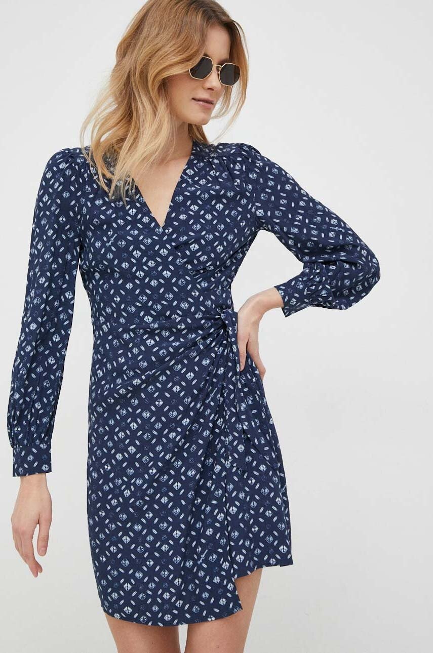 Pepe Jeans rochie culoarea albastru marin, mini, evazati