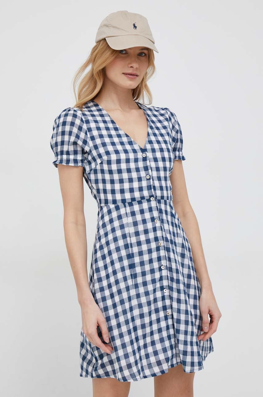 

Бавовняна сукня Pepe Jeans колір синій mini розкльошена