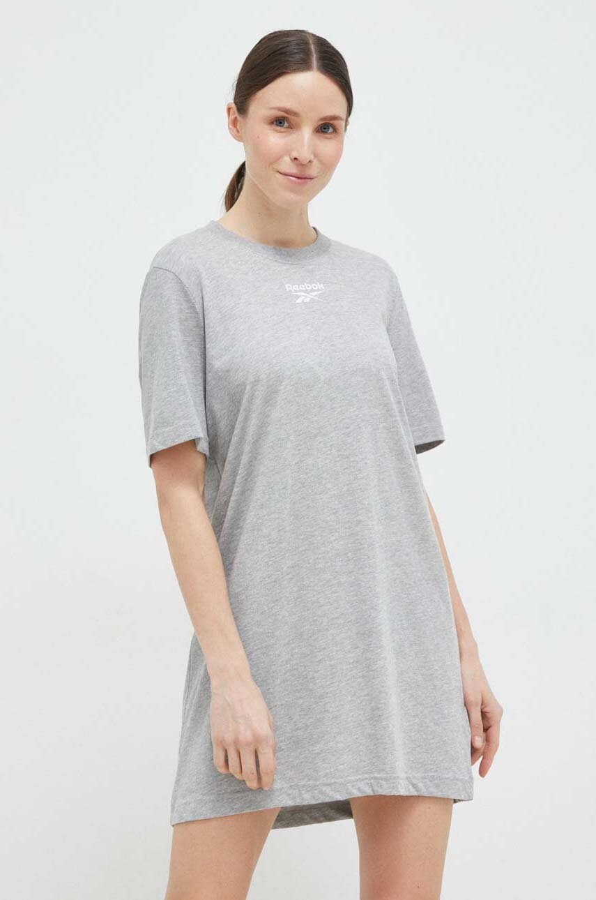 Reebok rochie culoarea gri, mini, oversize