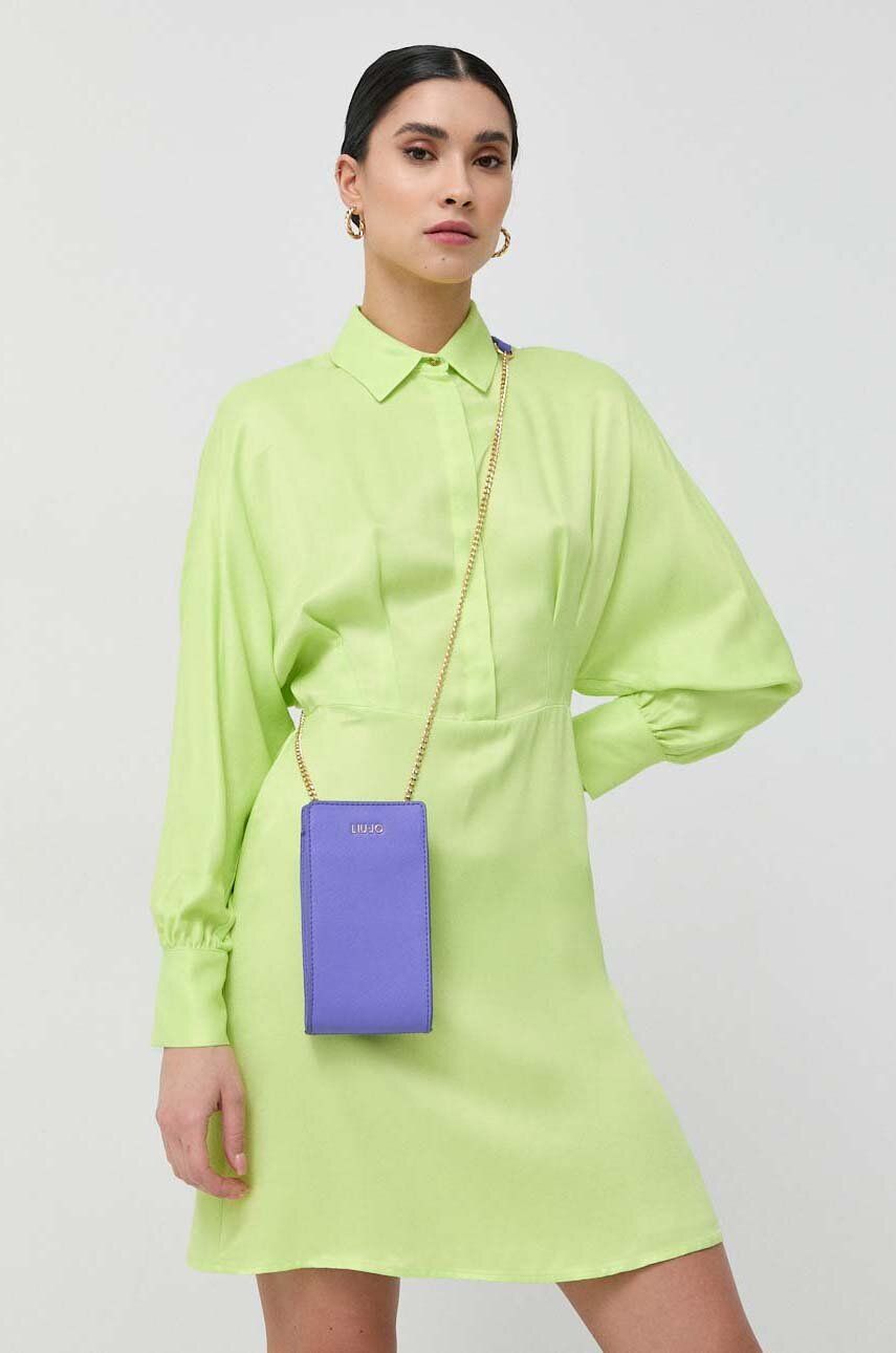 Levně Šaty Liu Jo zelená barva, mini