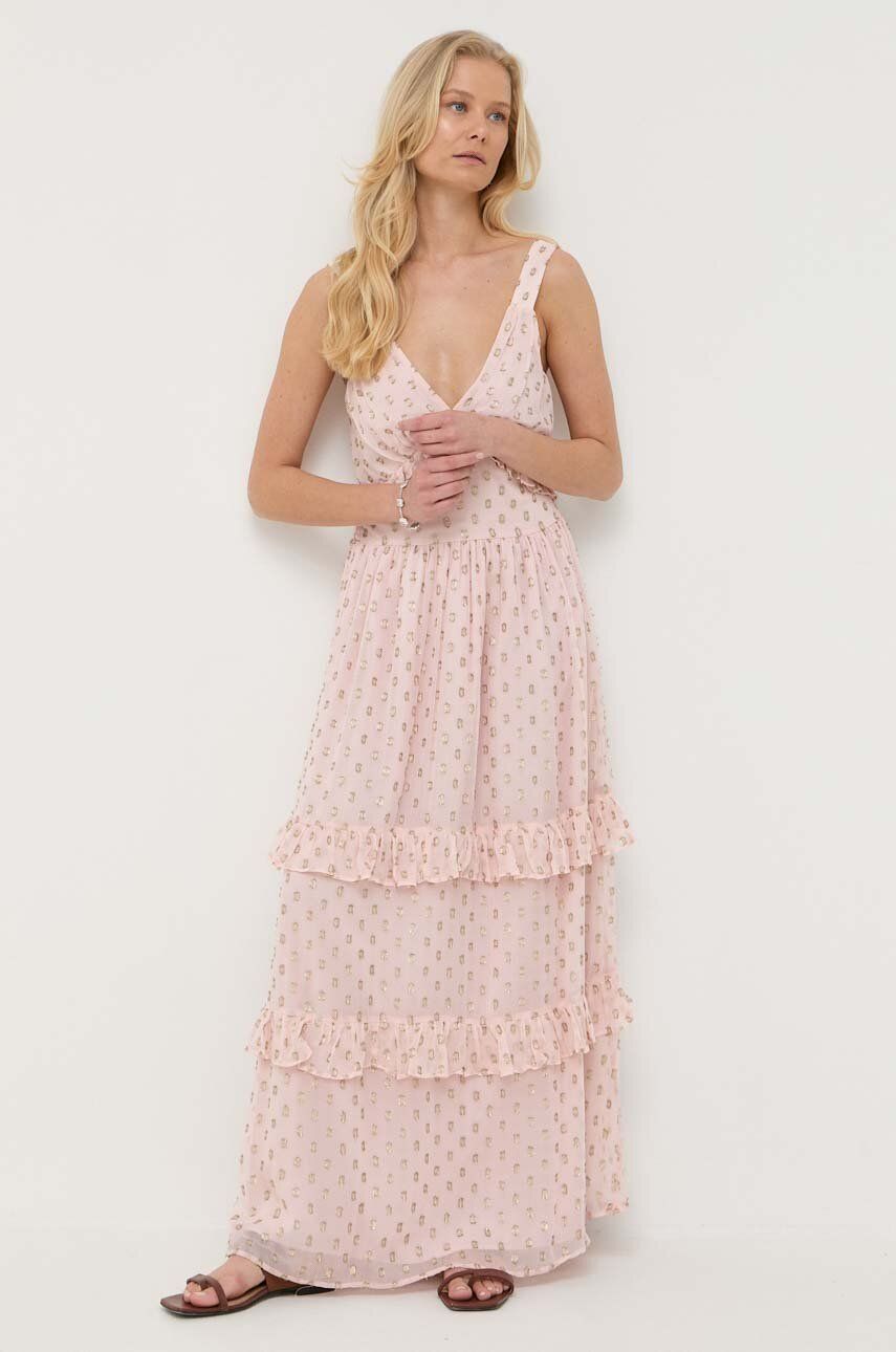 Сукня Twinset колір рожевий maxi розкльошена