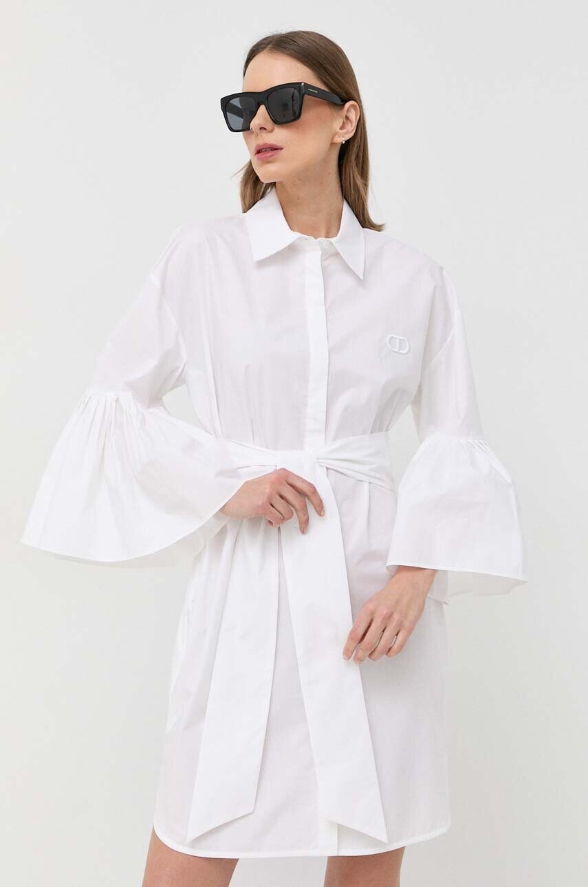 

Бавовняна сукня Twinset колір білий mini oversize