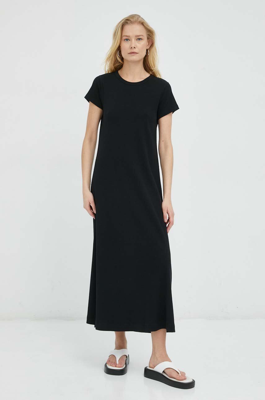 Bavlněné šaty Drykorn černá barva, maxi