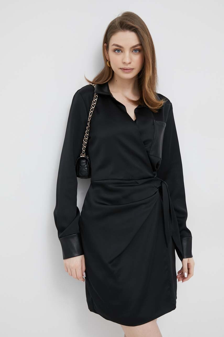 Dkny rochie culoarea negru, mini, drept