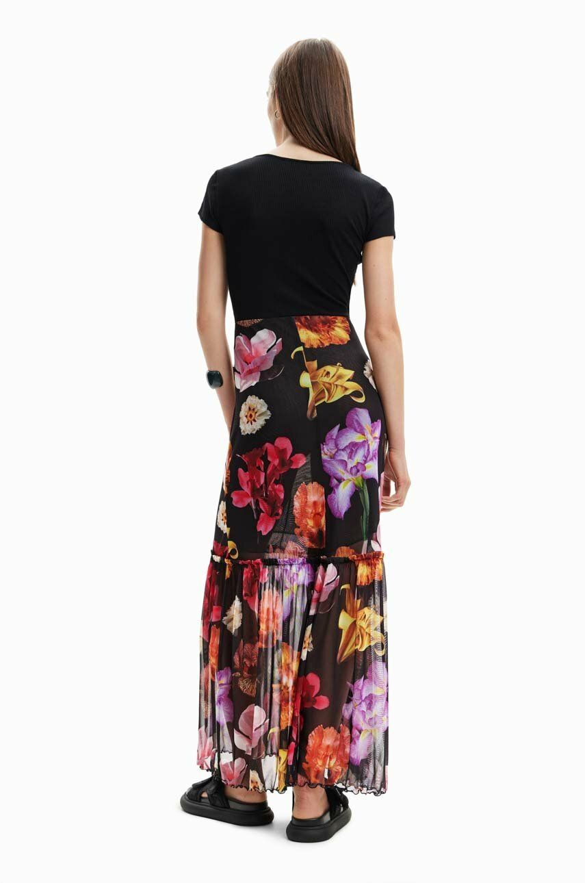 Сукня Desigual колір чорний maxi розкльошена