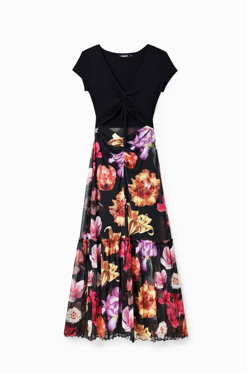 Сукня Desigual колір чорний maxi розкльошена