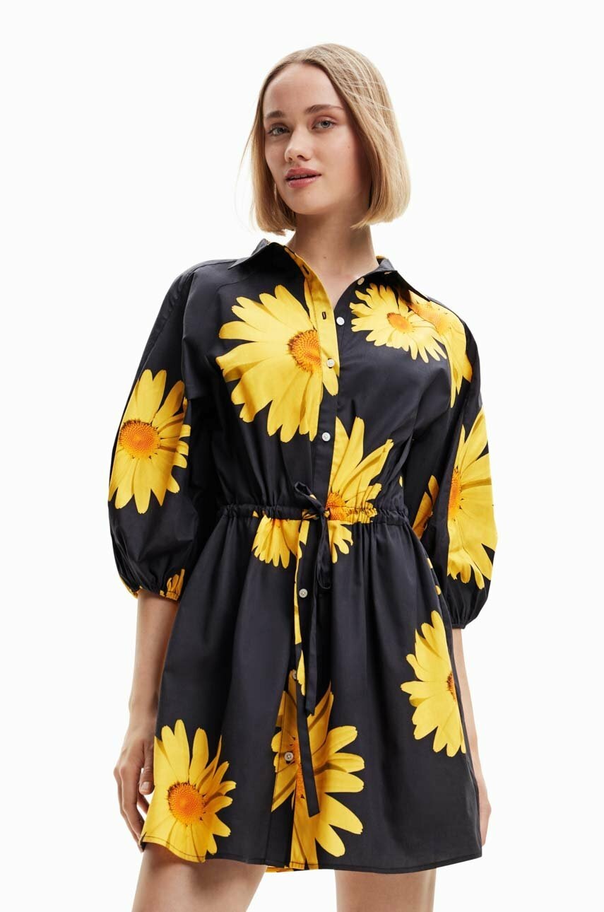 

Бавовняна сукня Desigual колір чорний mini пряма