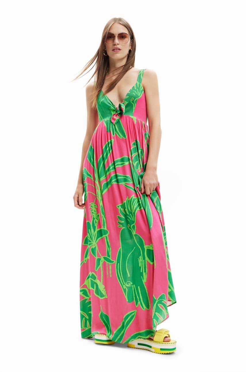 Desigual rochie culoarea roz, maxi, oversize