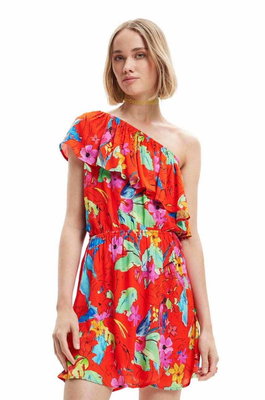 Desigual rochie culoarea rosu, mini, drept