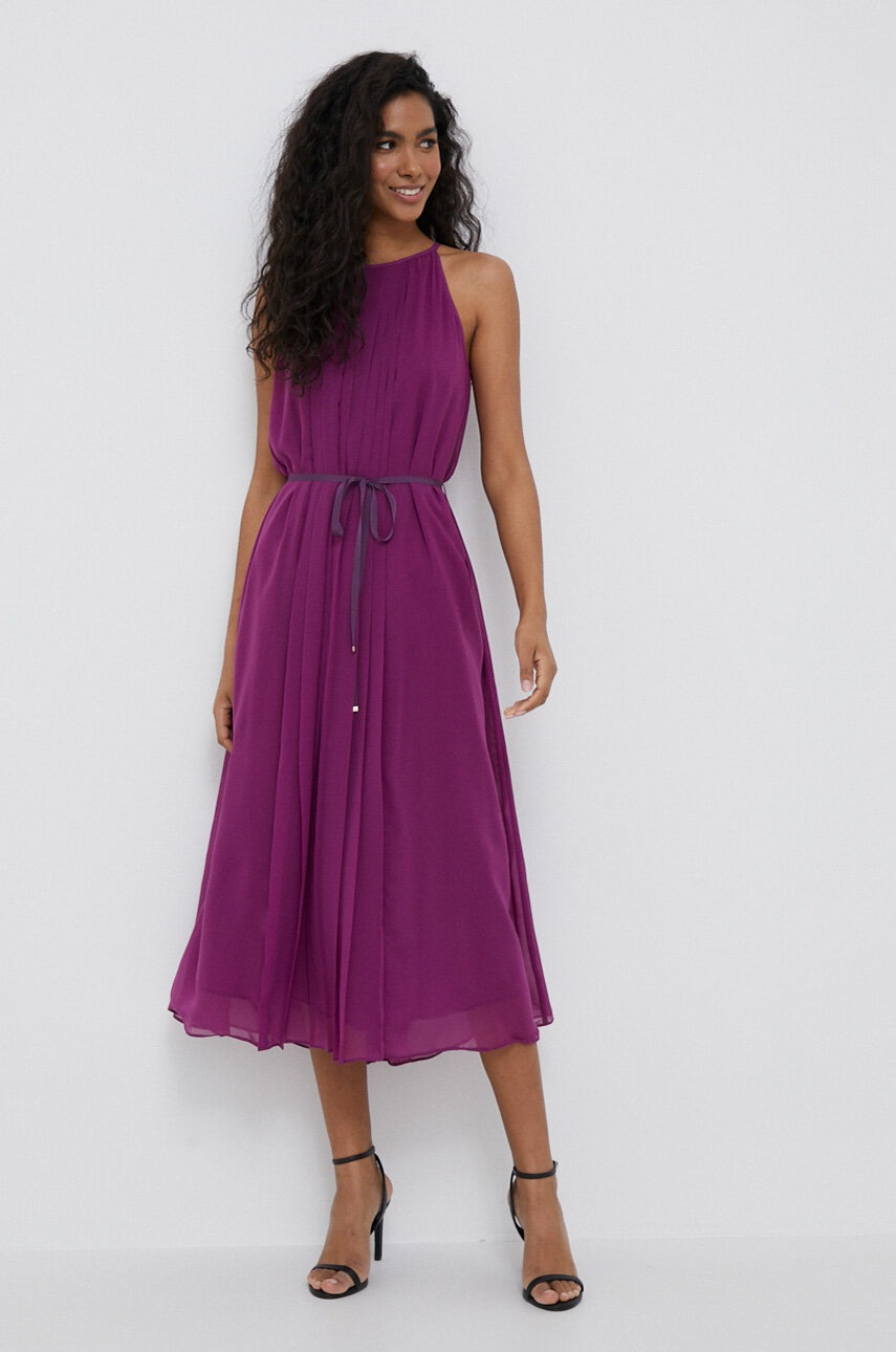 

Рокля Pennyblack Firma в лилаво среднодълъг модел разкроен модел, Виолетов