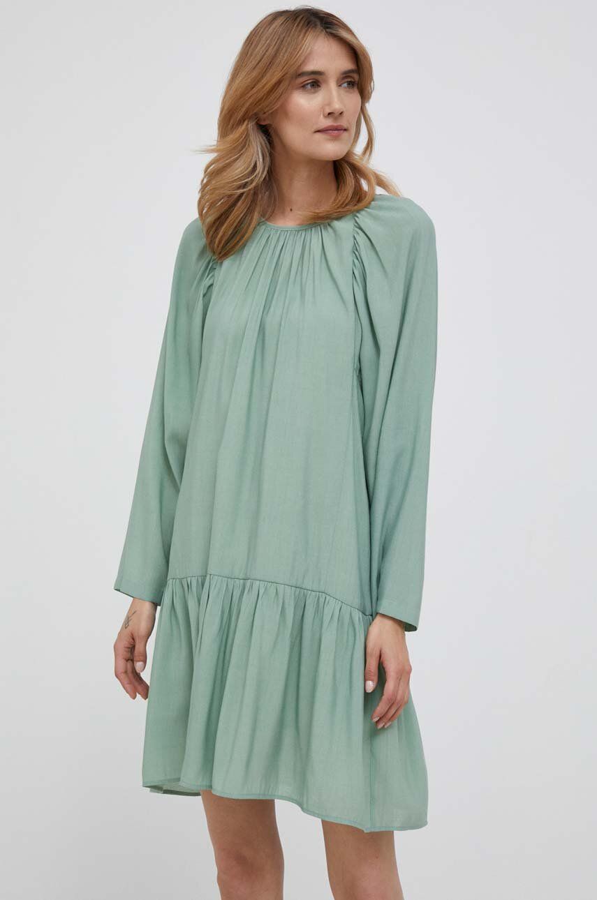 Sisley Rochie Culoarea Verde, Mini, Evazati