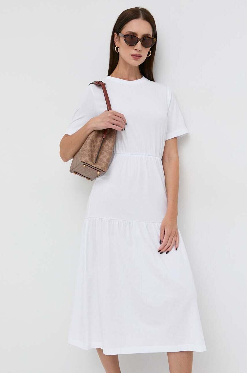 

Сукня Max Mara Leisure колір білий midi розкльошена