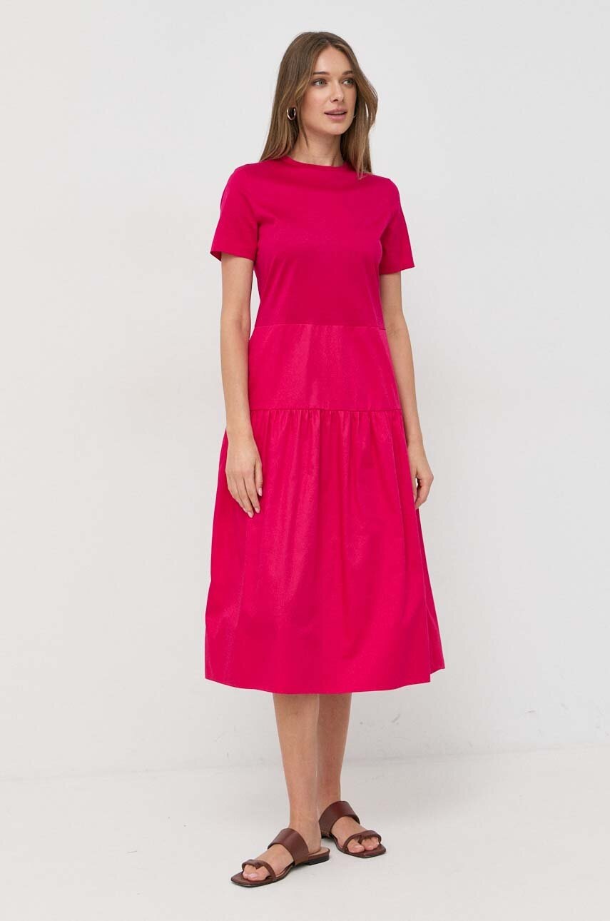 

Сукня Max Mara Leisure колір рожевий midi розкльошена