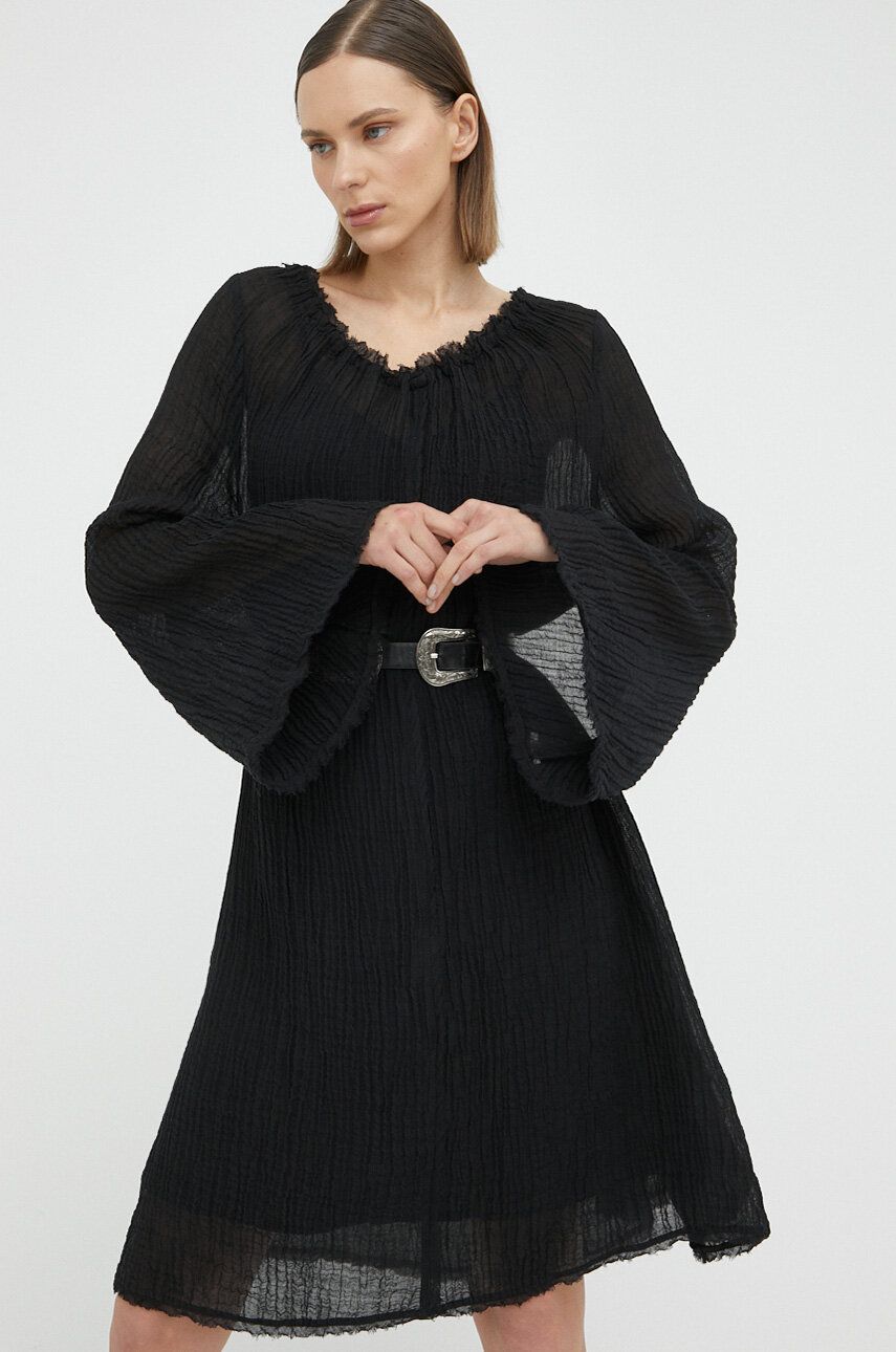 By Malene Birger rochie Emoras culoarea negru, mini, drept