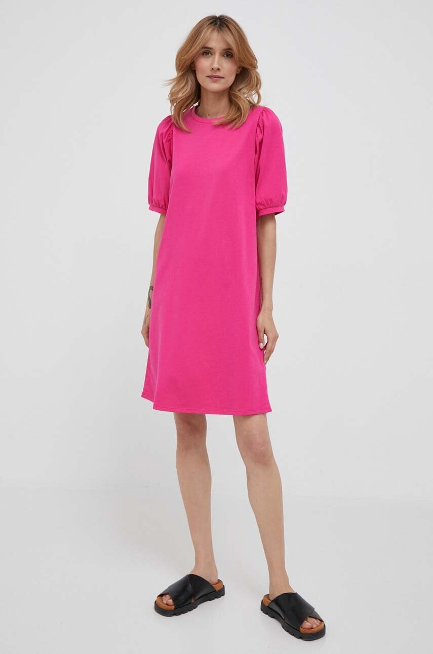 

Бавовняна сукня United Colors of Benetton колір рожевий mini пряма