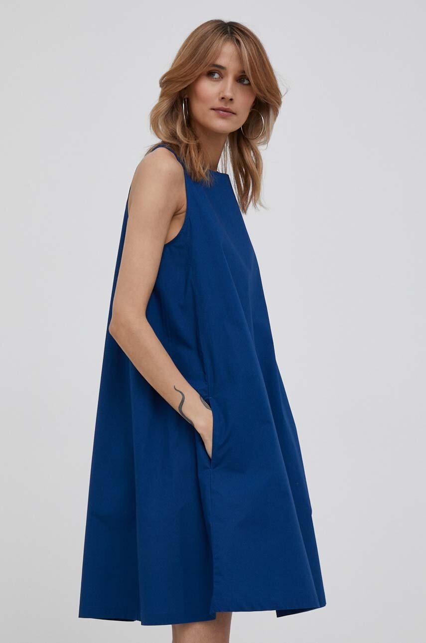 

Бавовняна сукня United Colors of Benetton колір синій mini пряма