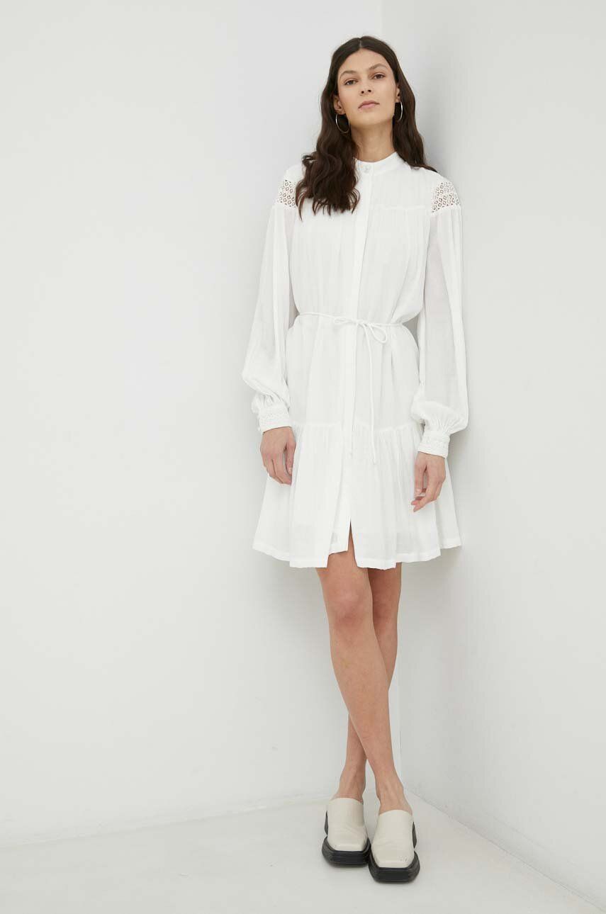 Bruuns Bazaar rochie Viola Leora culoarea alb, mini, oversize
