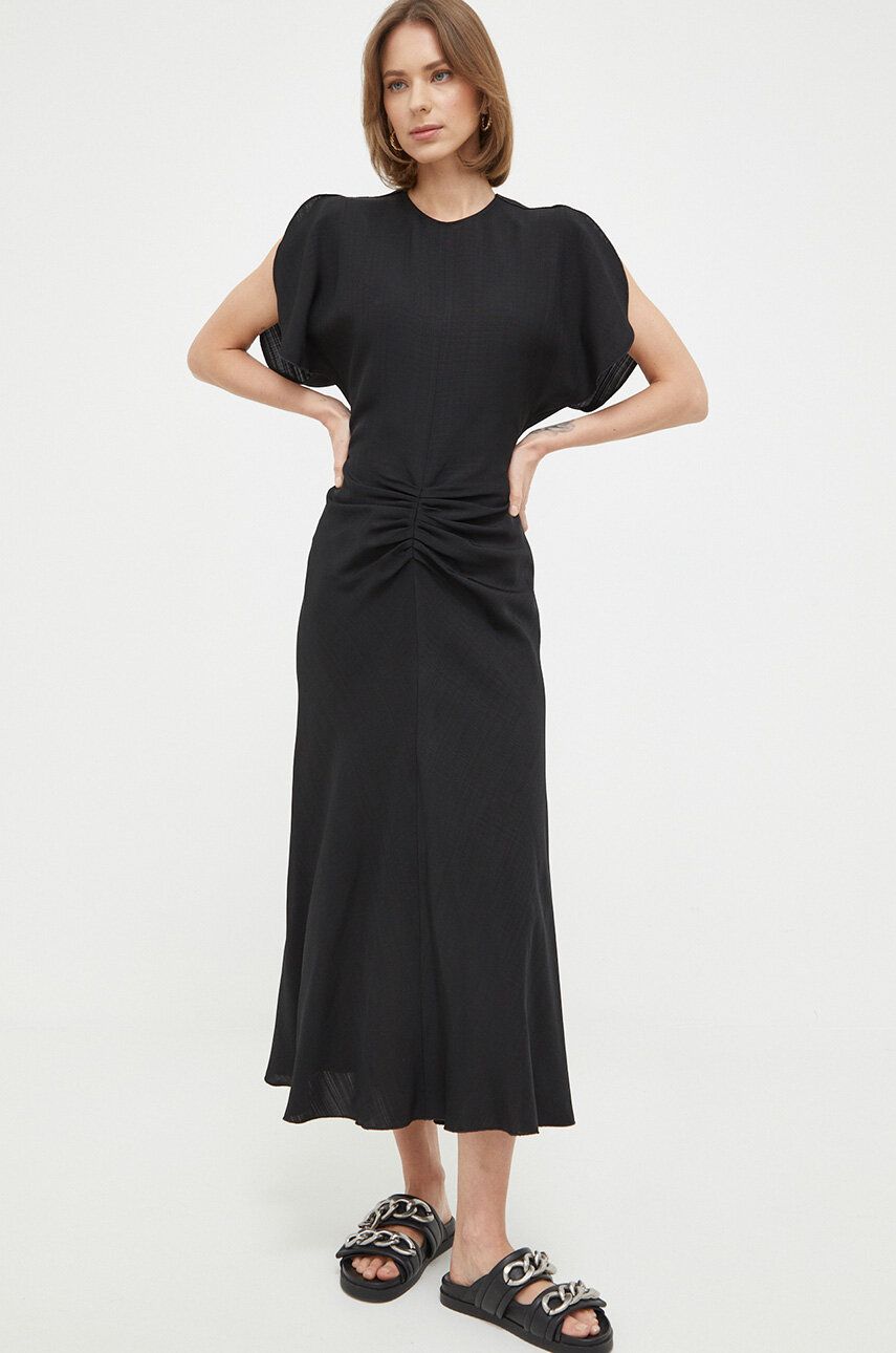 Victoria Beckham rochie culoarea negru, maxi, mulata