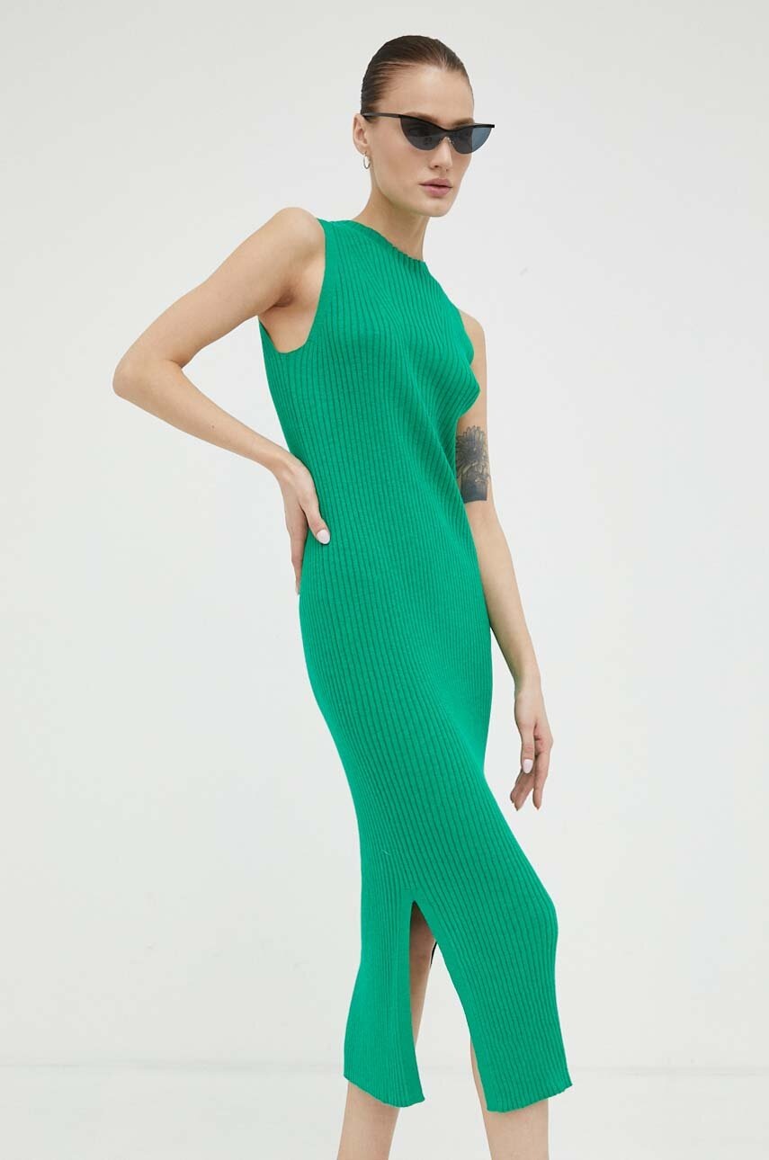 Marc O'polo Rochie Din Amestec De In Culoarea Verde, Maxi, Mulata