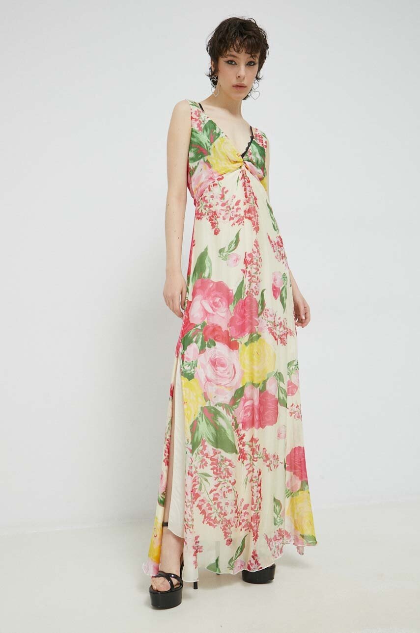 

Копринена рокля Blugirl Blumarine дълъг модел със стандартна кройка, Многоцветен