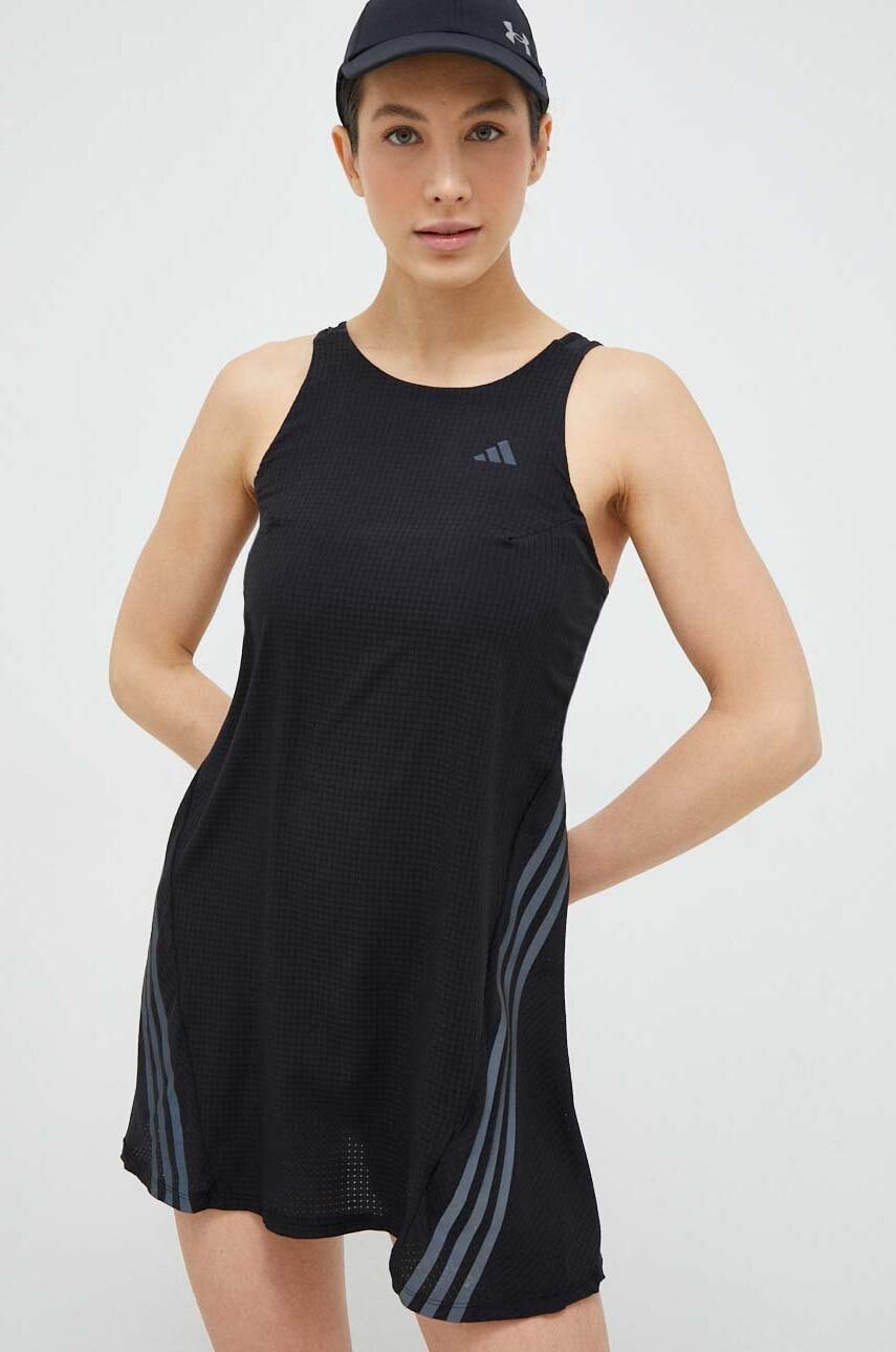 adidas Performance rochie culoarea negru, mini, evazati