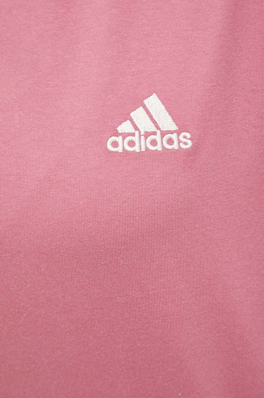 Pamučna Haljina Adidas Boja: Ružičasta, Mini, Oversize