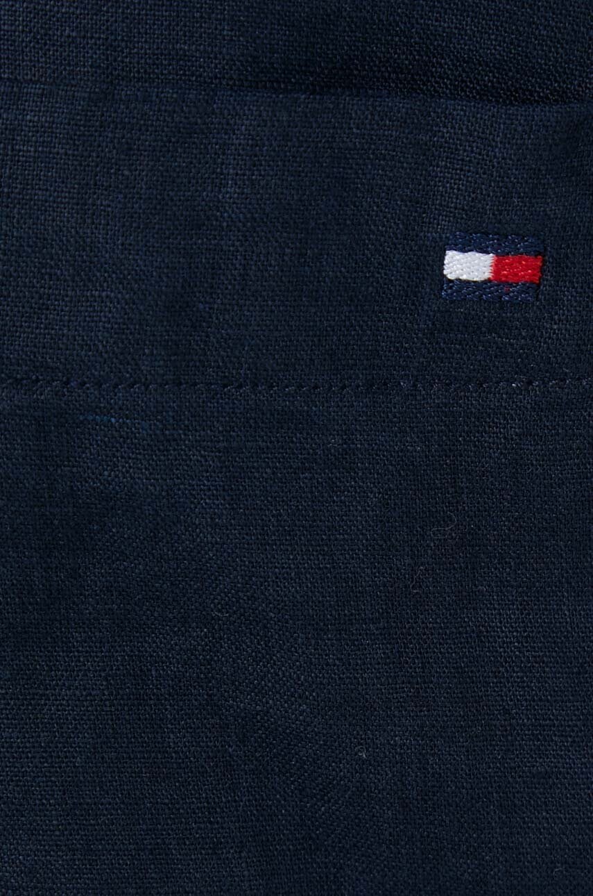 Льняна сукня Tommy Hilfiger колір синій mini розкльошена