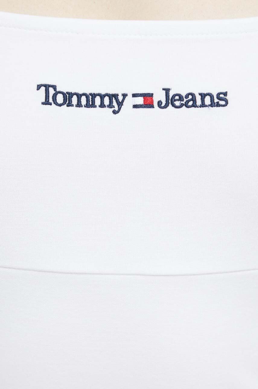 Сукня Tommy Jeans колір білий mini облягаюча