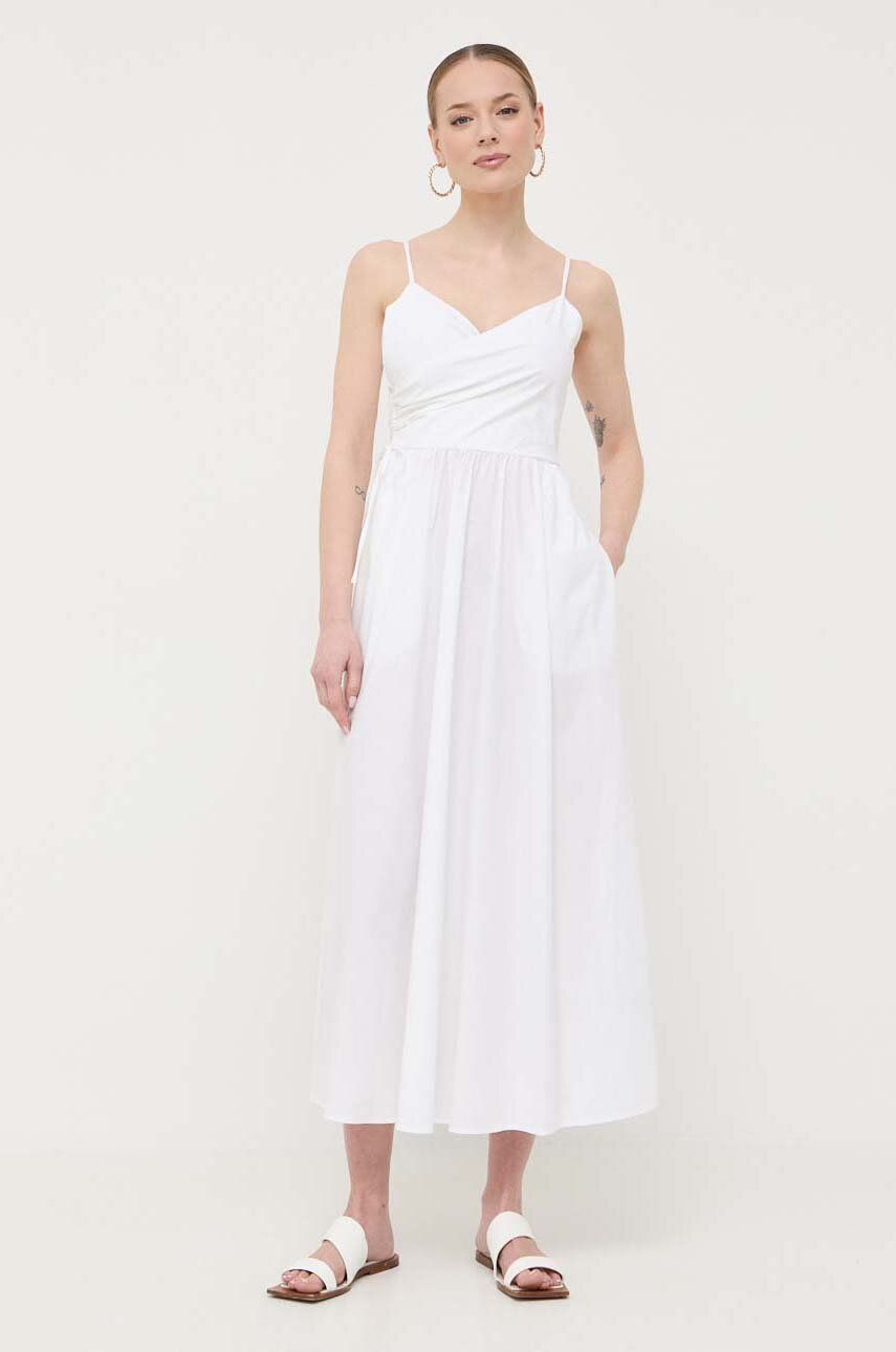 Šaty Marella bílá barva, maxi - bílá -  95 % Bavlna