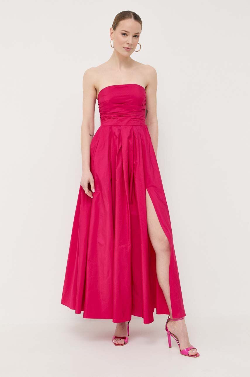 Šaty Marella růžová barva, midi - růžová -  100 % Polyester