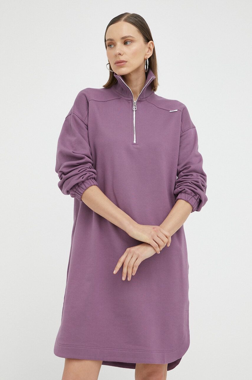 G-Star Raw rochie din bumbac culoarea violet, mini, oversize answear.ro