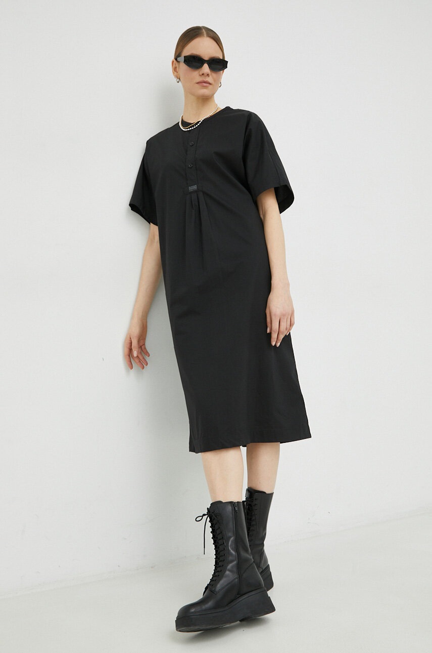 

Хлопковое платье G-Star Raw цвет чёрный midi oversize