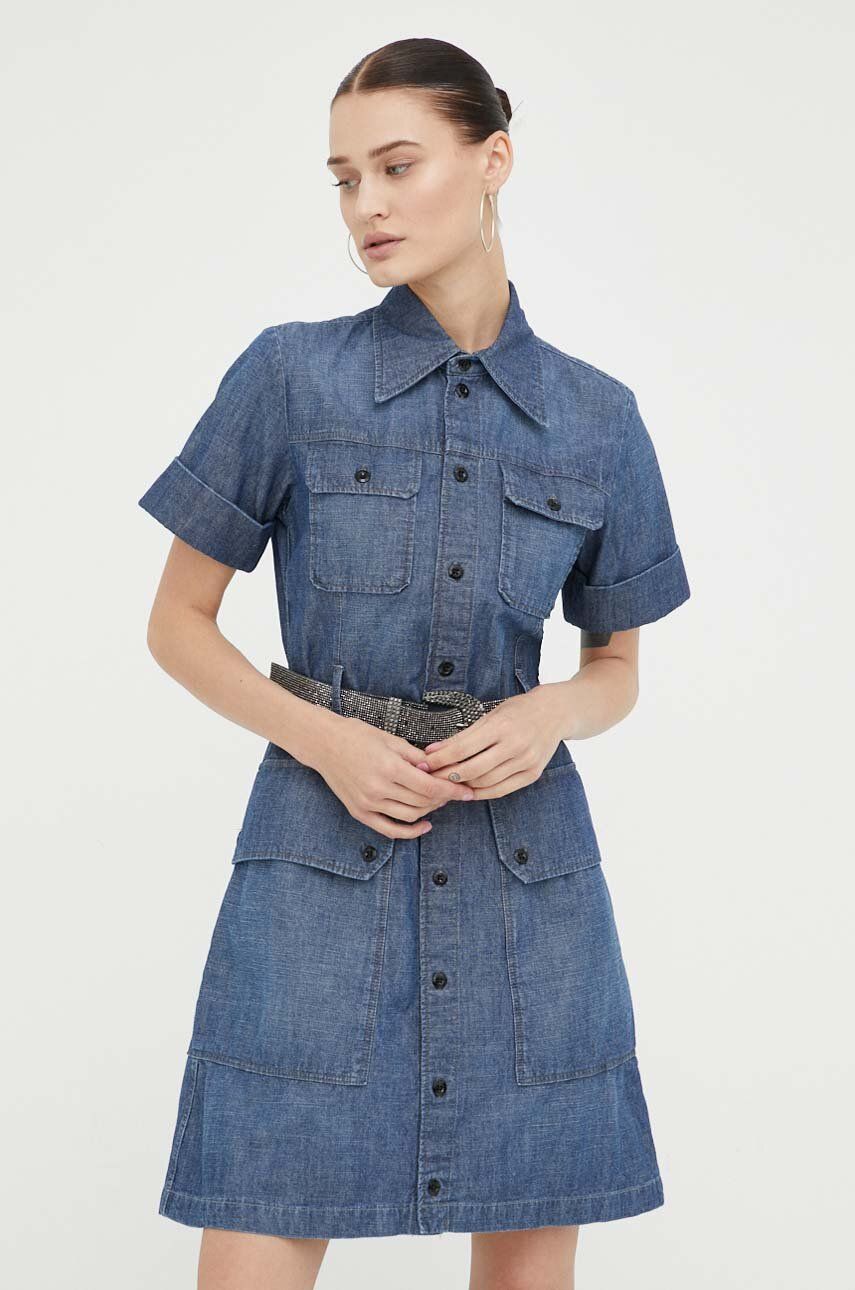 G-Star Raw rochie jeans mini, drept