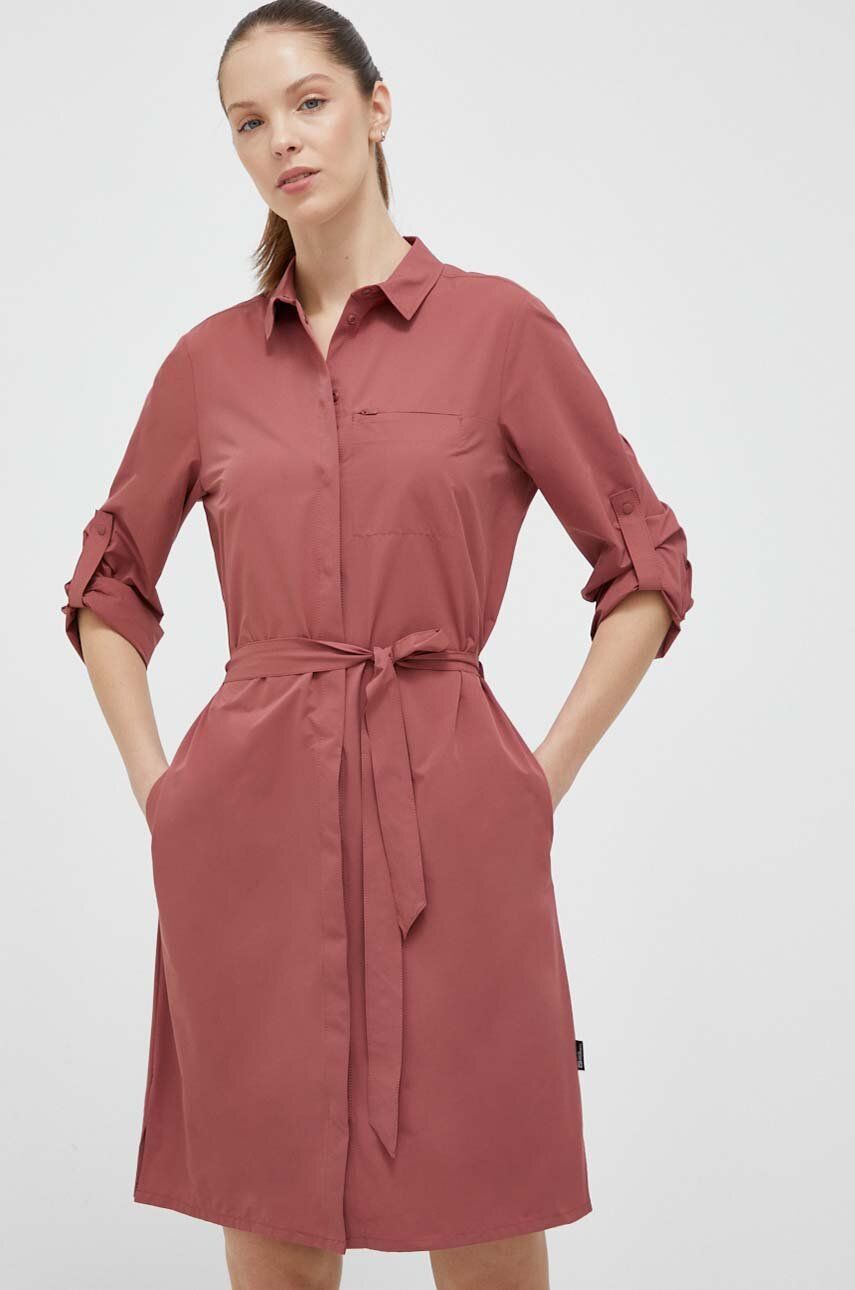Šaty Jack Wolfskin 10 růžová barva, mini - růžová -  100 % Polyester