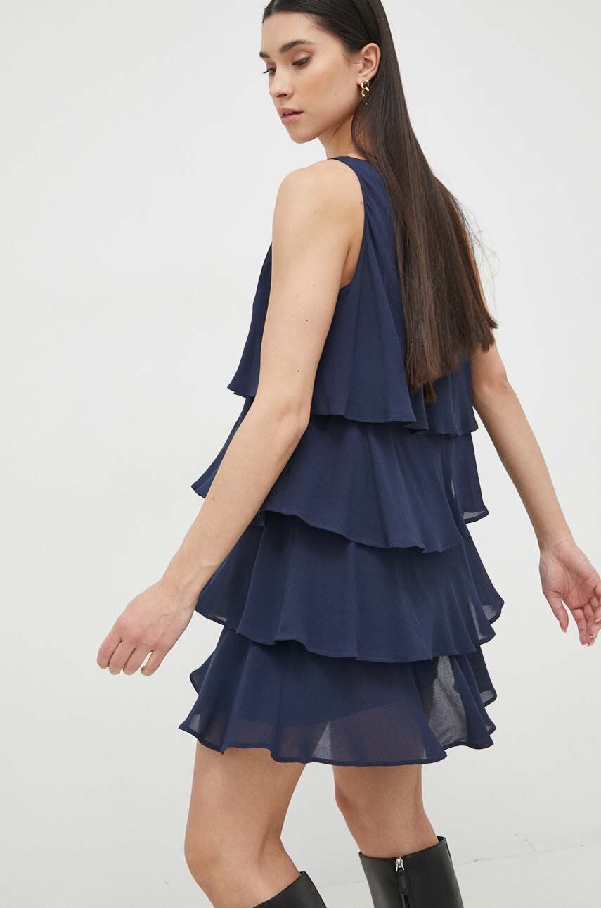 Šaty Armani Exchange tmavomodrá barva, mini, oversize - námořnická modř -  Hlavní materiál: 100