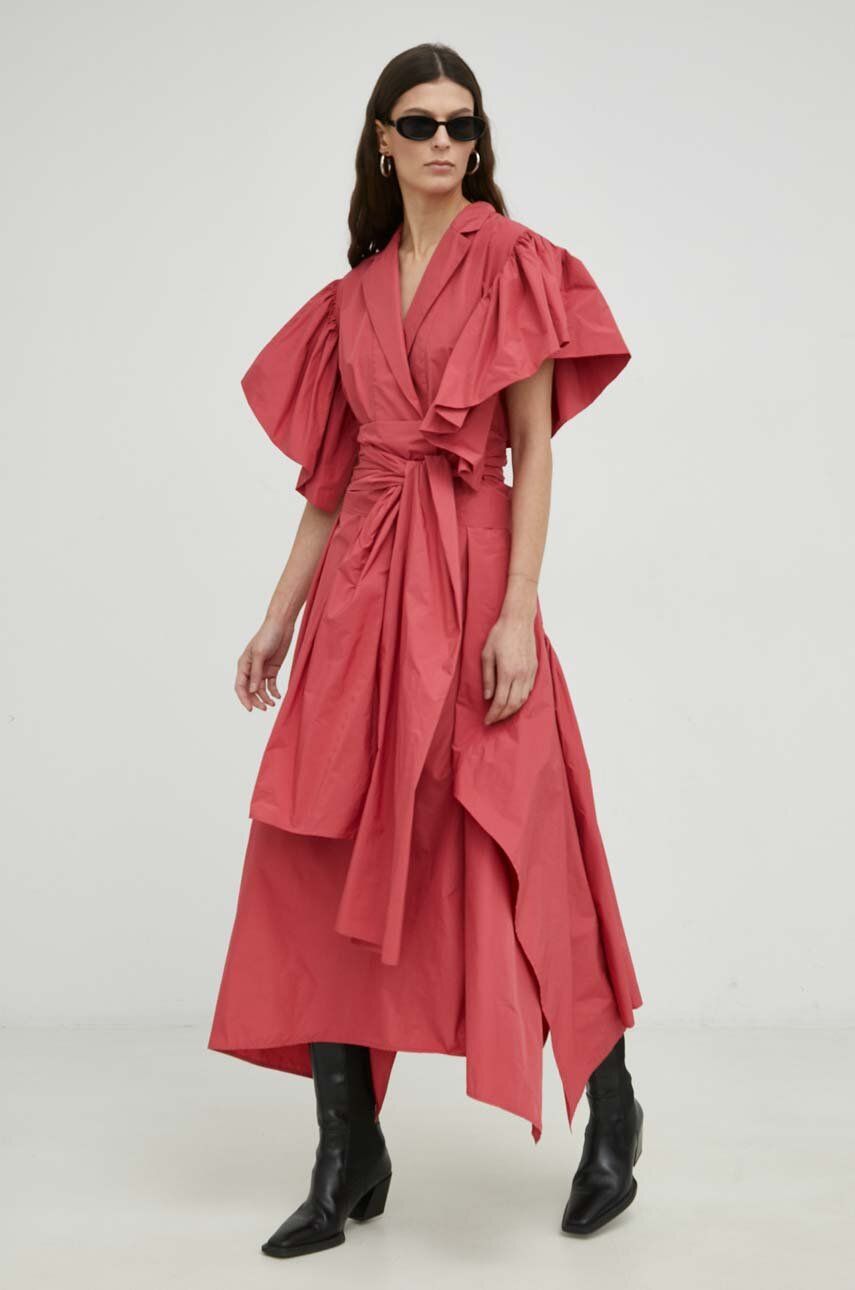 MMC STUDIO rochie Ilo culoarea roz, maxi, oversize