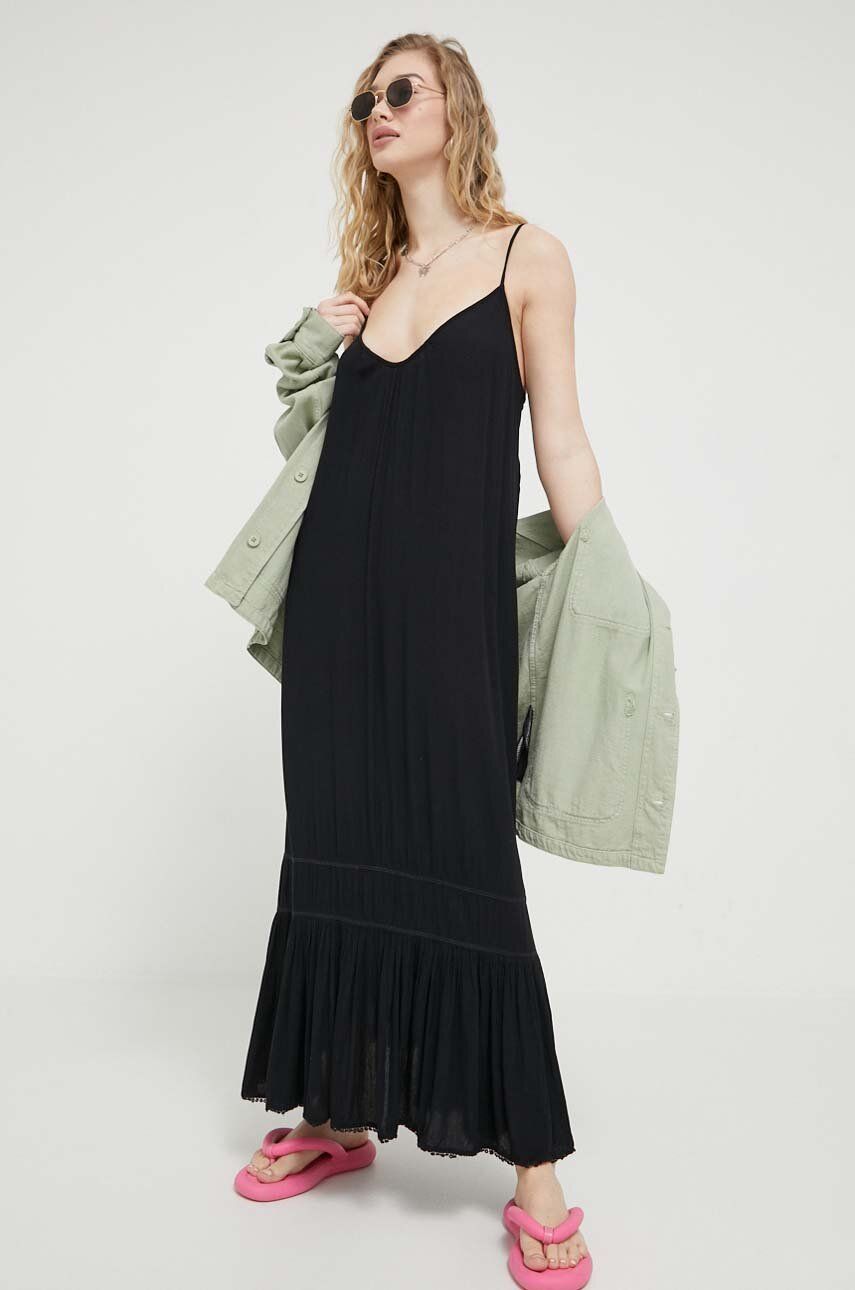 Superdry rochie culoarea negru, maxi, oversize answear.ro