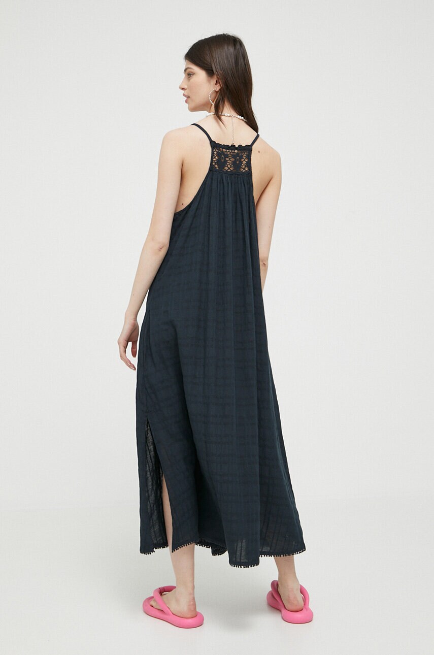 Сукня з домішкою льону Superdry колір чорний maxi пряма