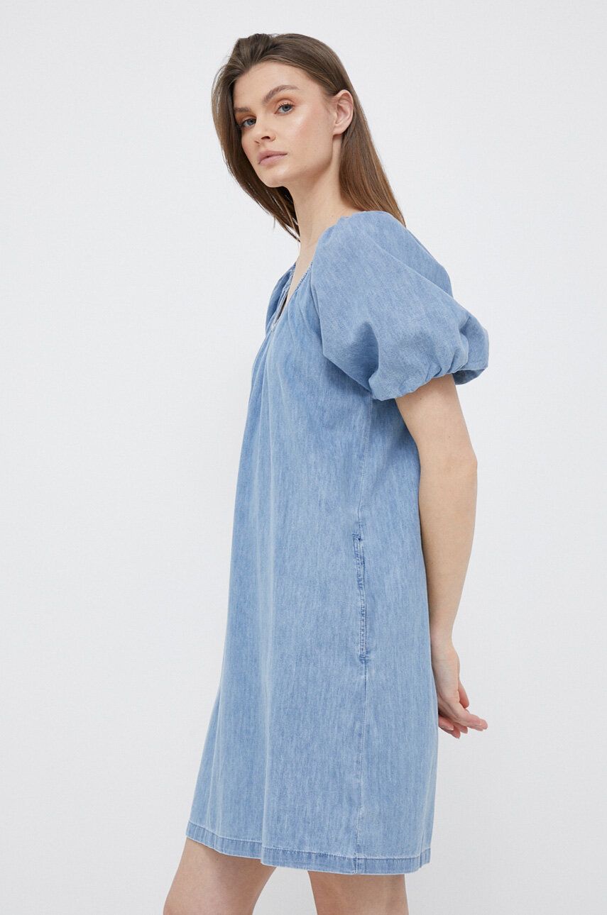 Džínové šaty GAP mini, oversize - modrá -  100 % Bavlna