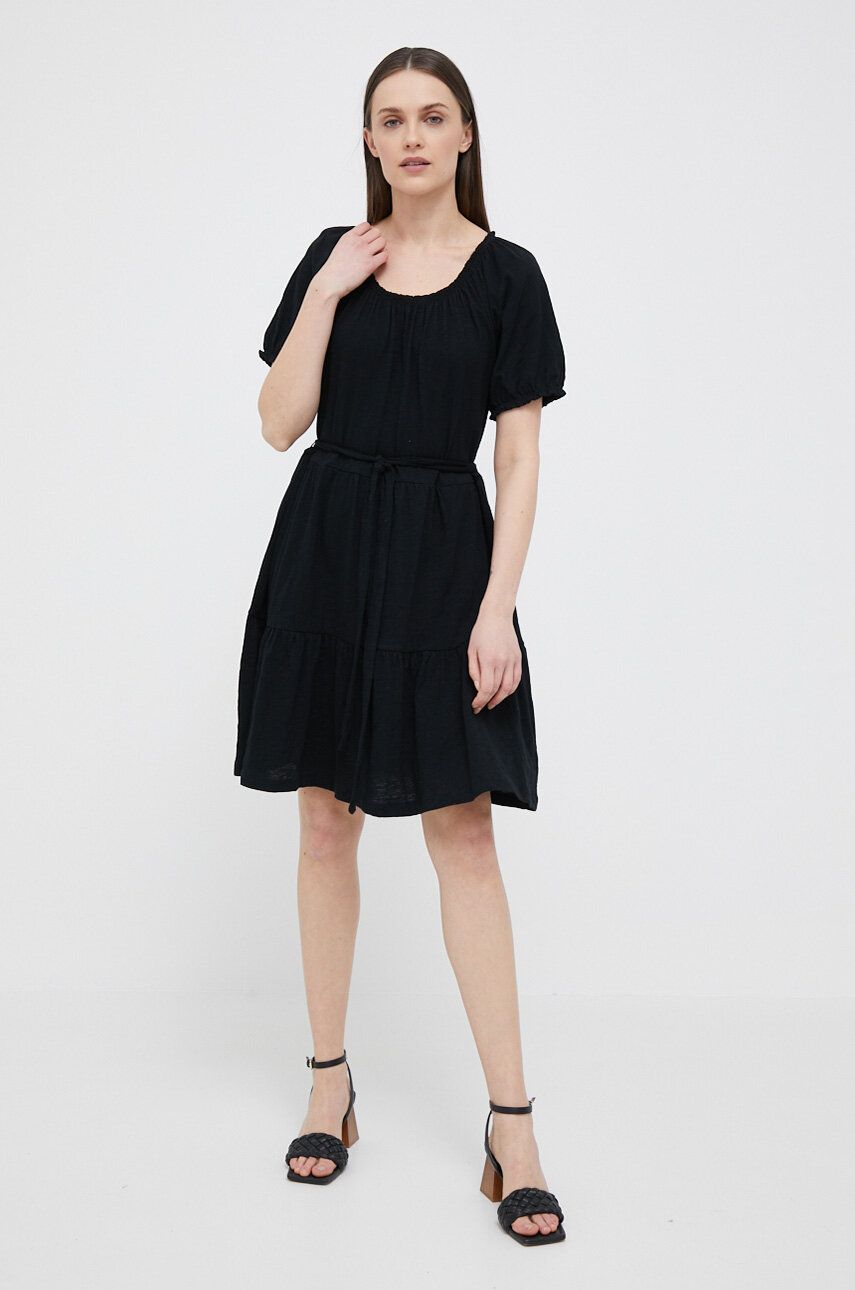 GAP rochie din bumbac culoarea negru, mini, evazati