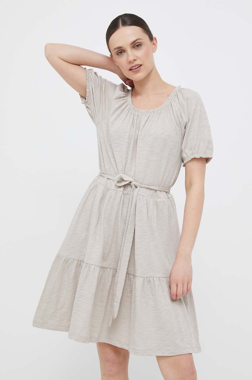 E-shop Bavlněné šaty GAP béžová barva, mini