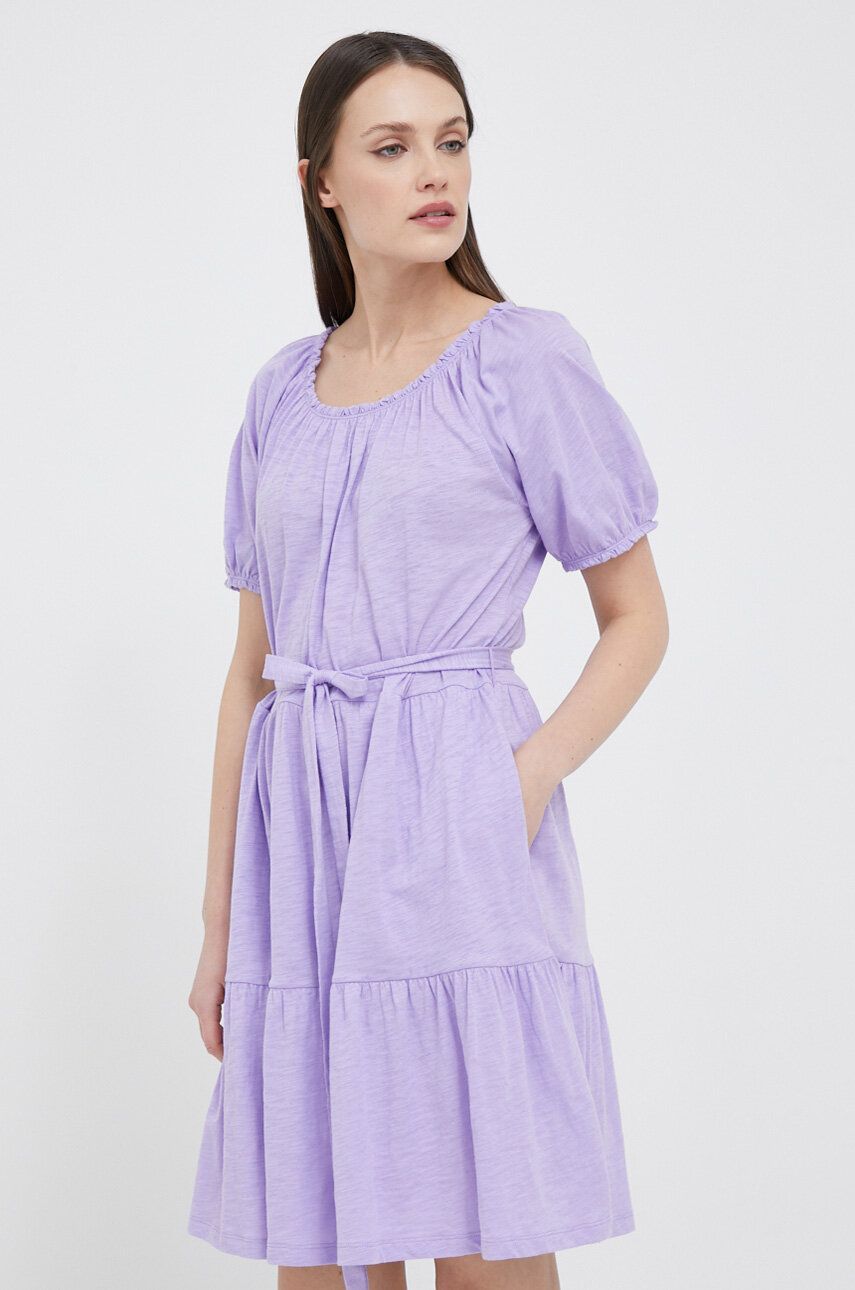 GAP rochie din bumbac culoarea violet, mini, evazati answear.ro