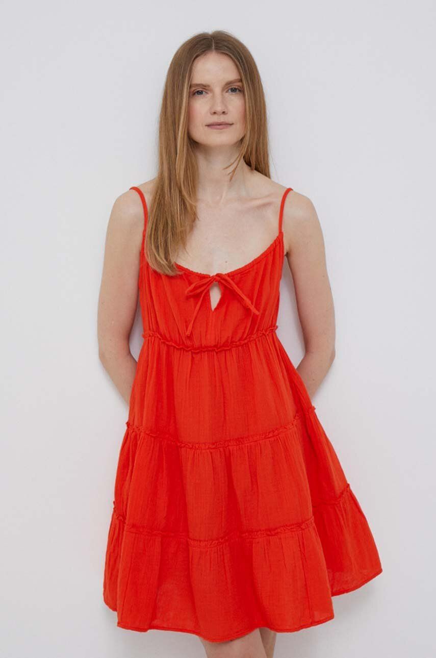 E-shop Bavlněné šaty GAP oranžová barva, mini