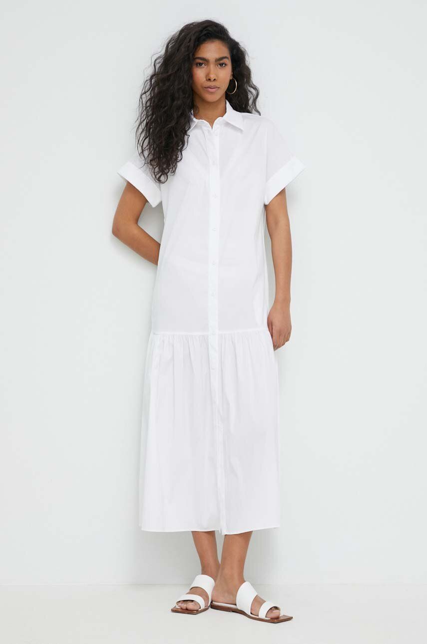 Max Mara Beachwear rochie de plaja culoarea alb answear.ro answear.ro