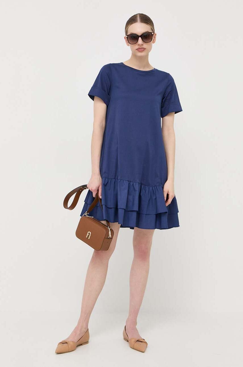 

Хлопковое платье Weekend Max Mara цвет синий mini прямая