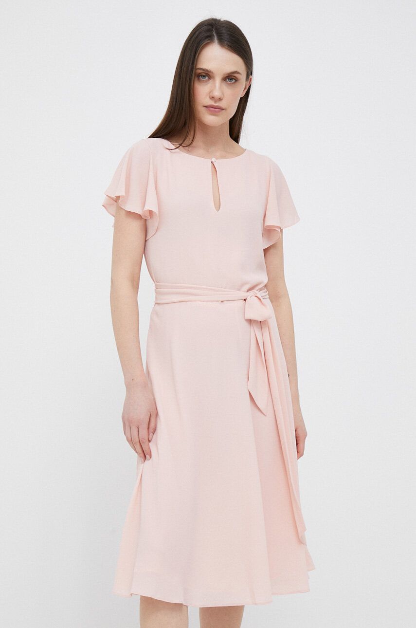 Сукня Lauren Ralph Lauren колір рожевий mini розкльошена