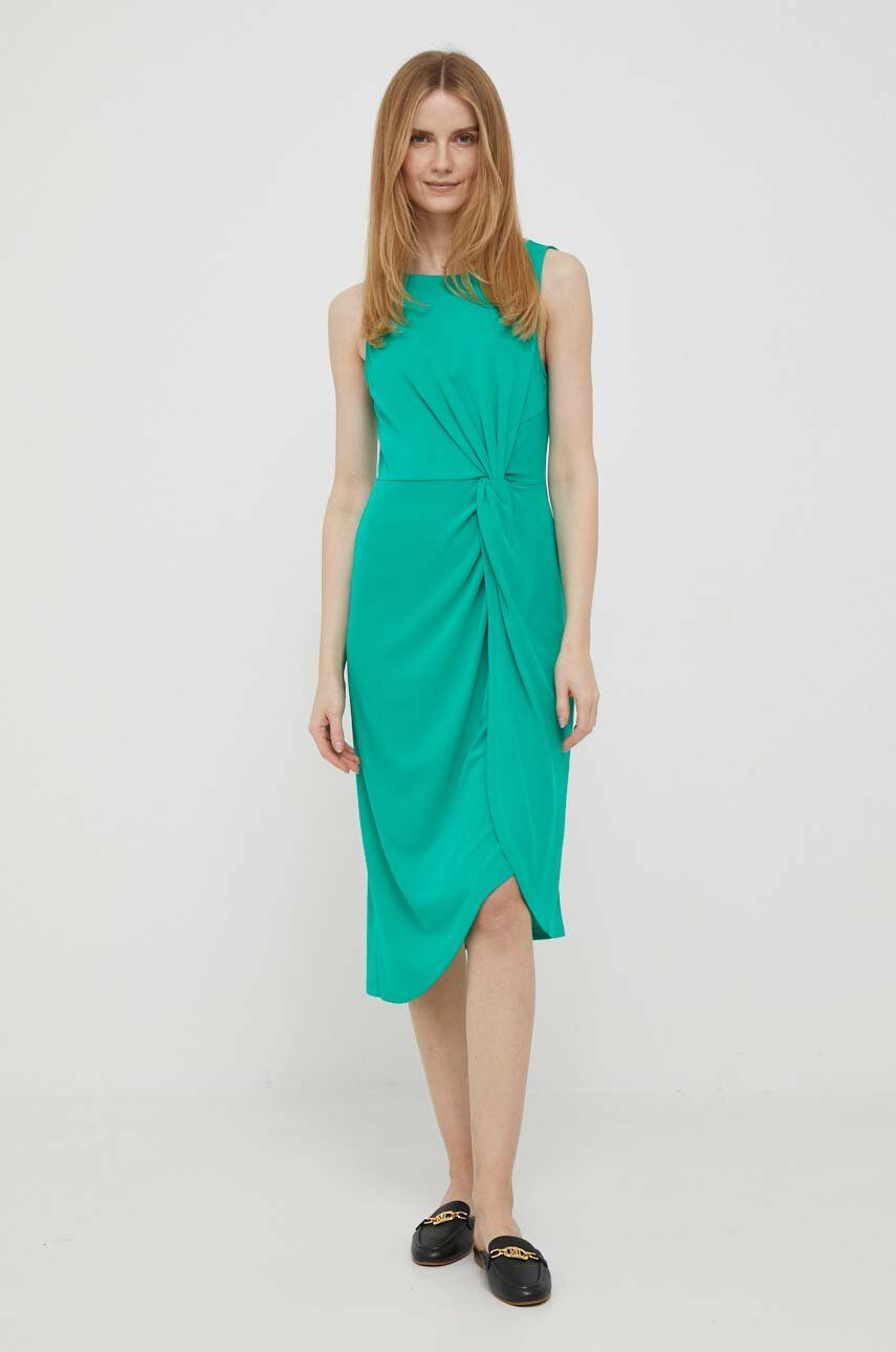 Levně Šaty Lauren Ralph Lauren zelená barva, mini