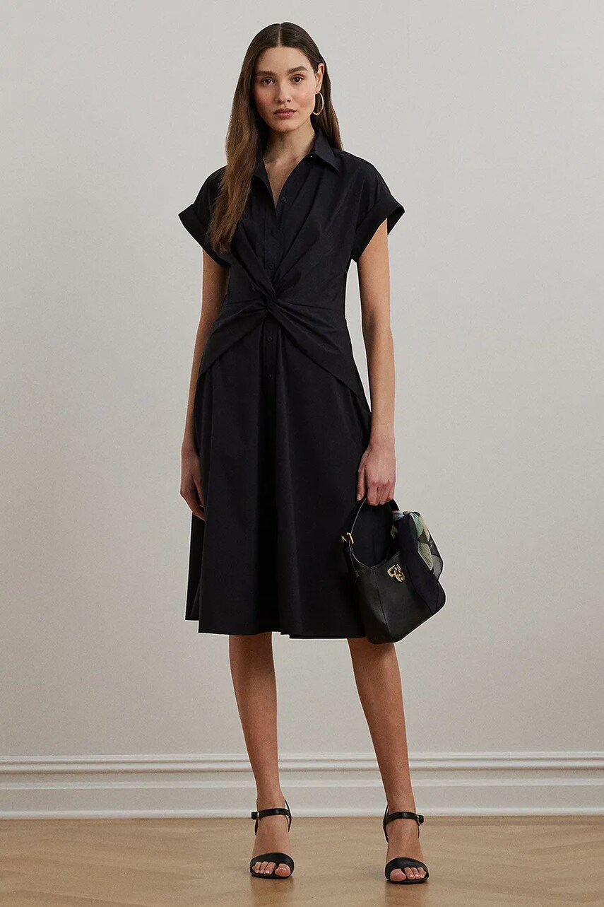 Levně Šaty Lauren Ralph Lauren tmavomodrá barva, midi, 250903193