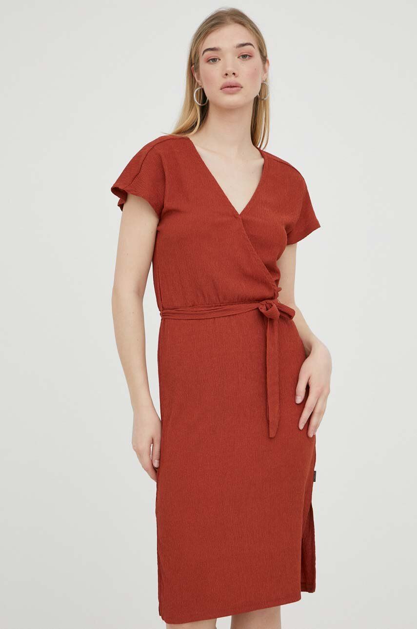 Protest rochie culoarea maro, mini, dreaptă