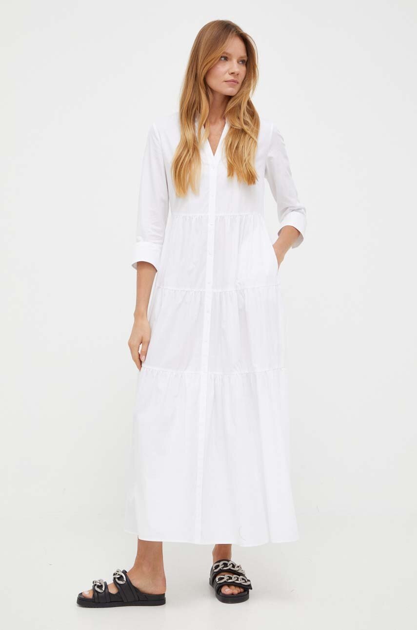 

Бавовняна сукня MAX&Co. колір білий maxi oversize